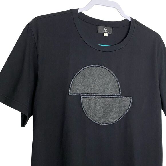 AG Adriano Goldschmied T-Shirt Small Black Grunge Artsy Abstract Designer NEW - Picture 4 of 7